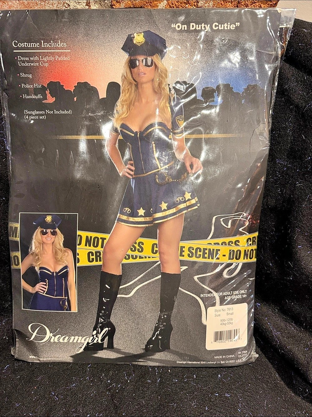 Dreamgirl On Duty Cutie Police Costume Blue & Black NWT